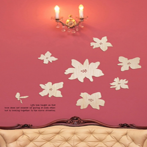 [우드스티커] 로맨틱플라워 (반제품) / 반제품(우드)+블랙(시트)