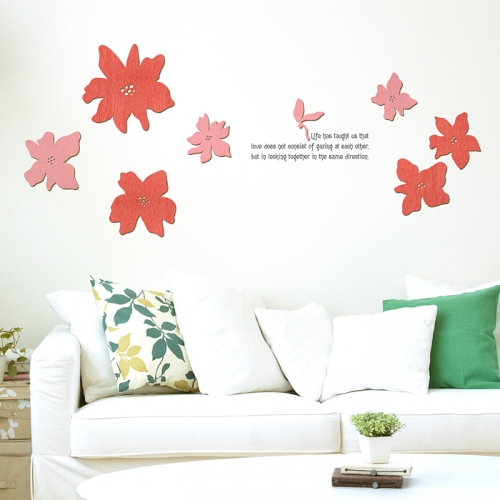 [우드스티커] 로맨틱플라워 (컬러완제품)