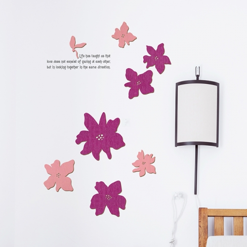 [우드스티커] 로맨틱플라워 (컬러완제품)