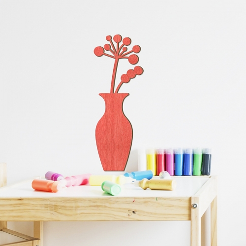 [우드스티커] 작은화분 (컬러완제품)