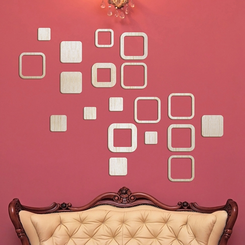 [우드스티커] 스퀘어패턴 (반제품) / 반제품(우드)