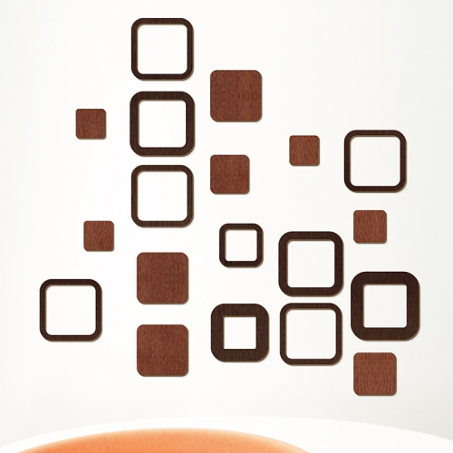 [우드스티커] 스퀘어패턴 (컬러완제품)