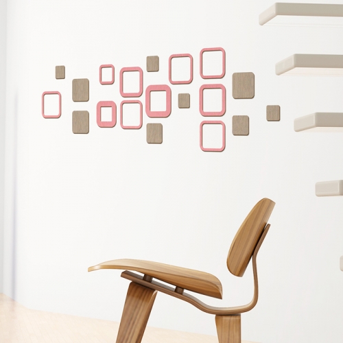 [우드스티커] 스퀘어패턴 (컬러완제품)