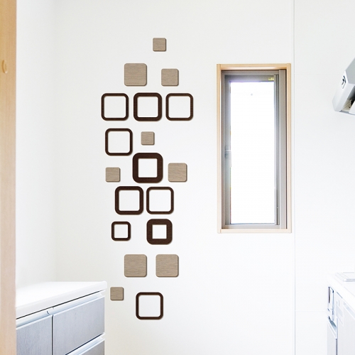 [우드스티커] 스퀘어패턴 (컬러완제품)