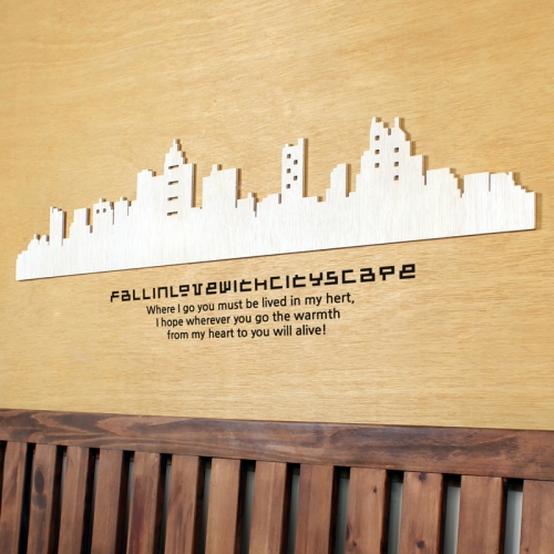 [우드스티커] 시티스케이프 (반제품) / 반제품(우드)+블랙(시트)
