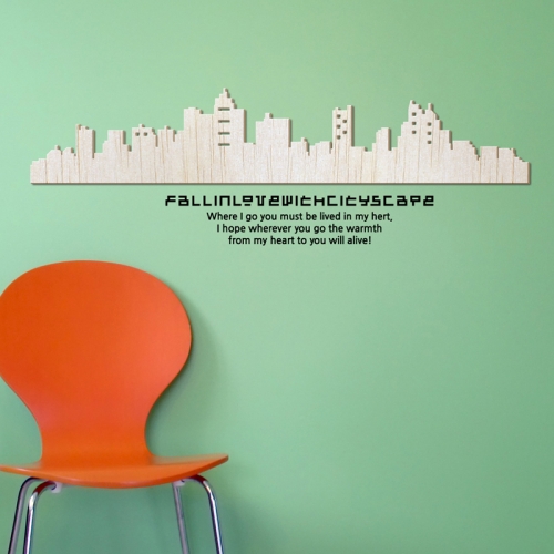 [우드스티커] 시티스케이프 (반제품) / 반제품(우드)+블랙(시트)