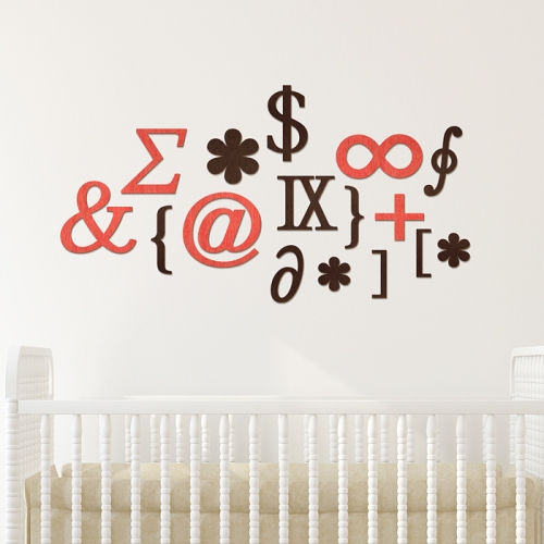 [우드스티커] 입체기호 (컬러완제품)