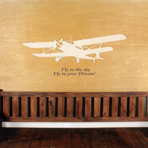 [우드스티커] 하늘비행 (반제품) / 반제품(우드)+그레이(시트)