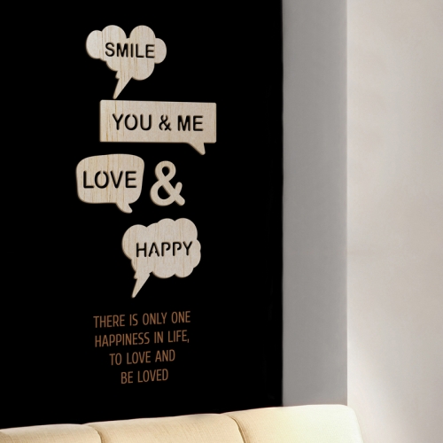 [우드스티커] 유앤미 (반제품) / 반제품(우드)+밀크브라운(시트)