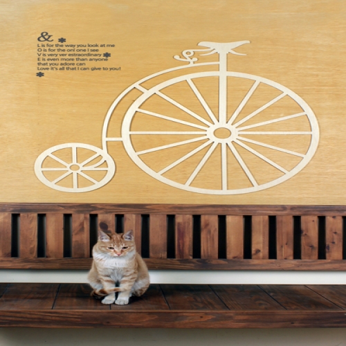 [우드스티커] 나무자전거 (반제품) / 반제품(우드)+그레이(시트)