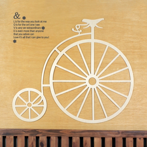 [우드스티커] 나무자전거 (반제품) / 반제품(우드)+그레이(시트)