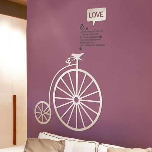 [우드스티커] 나무자전거 (반제품) / 반제품(우드)+그레이(시트)