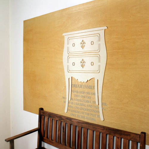 [우드스티커] 우드콘솔 (반제품) / 반제품(우드)+라이트그레이(시트)