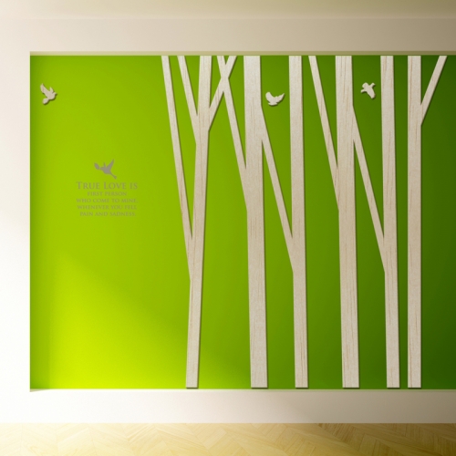 [우드스티커] 숲으로 (반제품) / 반제품(우드)+라.그레이(시트)