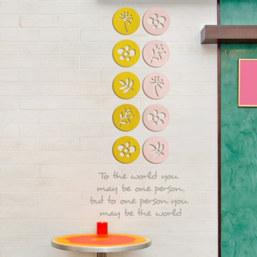 [우드스티커] 동그라미꽃 (컬러완제품)