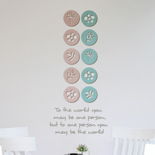 [우드스티커] 동그라미꽃 (컬러완제품)