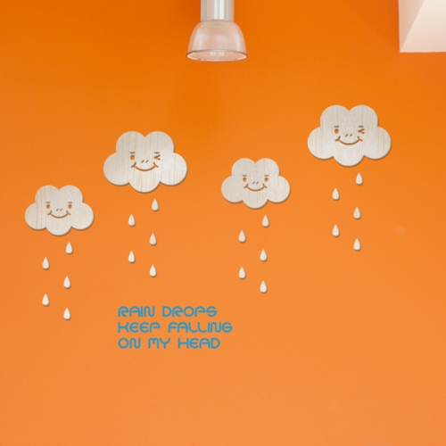 [우드스티커] 클라우드 (반제품) / 반제품(우드)+딥블루(시트)