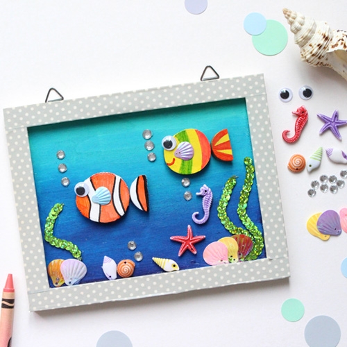 네모물고기액자 5set