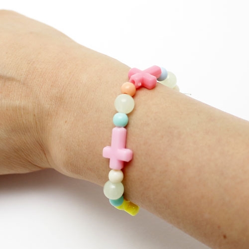 십자가 야광비즈 팔찌