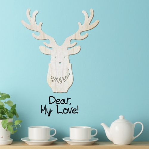 [우드스티커] 사슴벽장식 (반제품) / 반제품(우드)+블랙(시트)