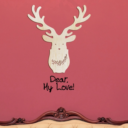 [우드스티커] 사슴벽장식 (반제품) / 반제품(우드)+블랙(시트)