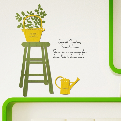 [우드스티커] 스툴과화분 (컬러완제품)