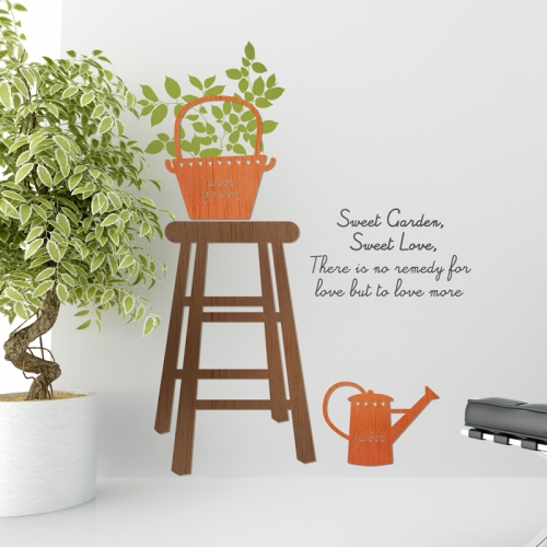 [우드스티커] 스툴과화분 (컬러완제품)