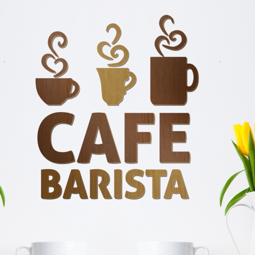 [우드스티커] 바리스타카페 (컬러완제품)