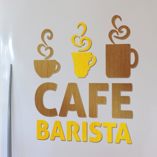 [우드스티커] 바리스타카페 (컬러완제품)