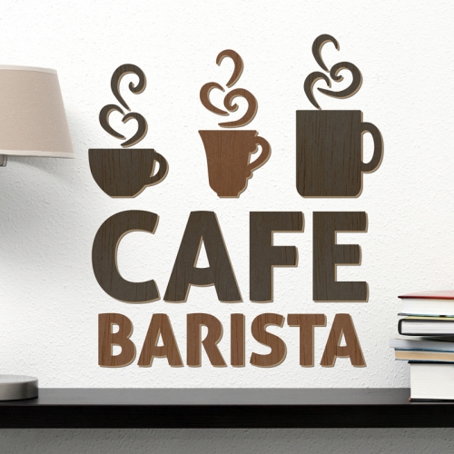 [우드스티커] 바리스타카페 (컬러완제품)