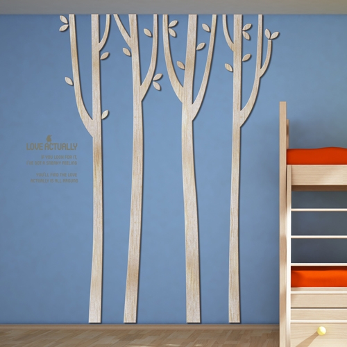 [우드스티커] 바람숲 (반제품) / 반제품(우드)+라이트그레이(시트)