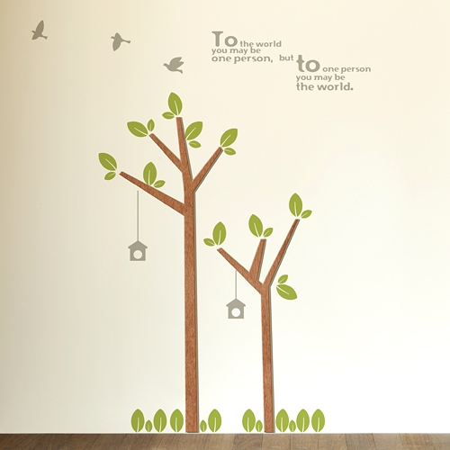 [우드스티커] 해피트리 (컬러완제품)