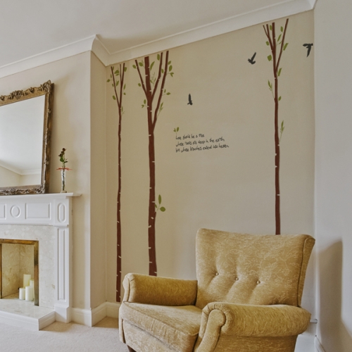 [우드스티커] 자작나무숲 (컬러완제품)