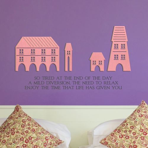 [우드스티커] 스몰빌리지 (컬러완제품)