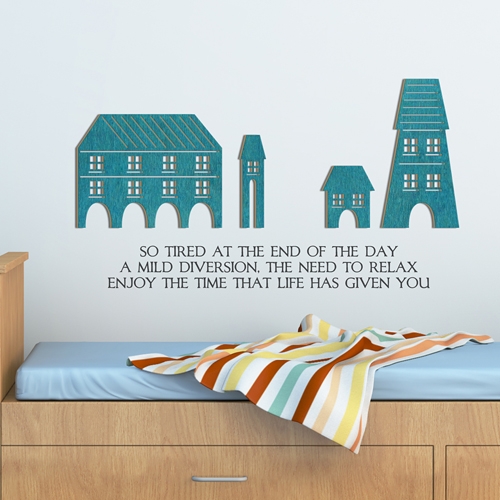 [우드스티커] 스몰빌리지 (컬러완제품)