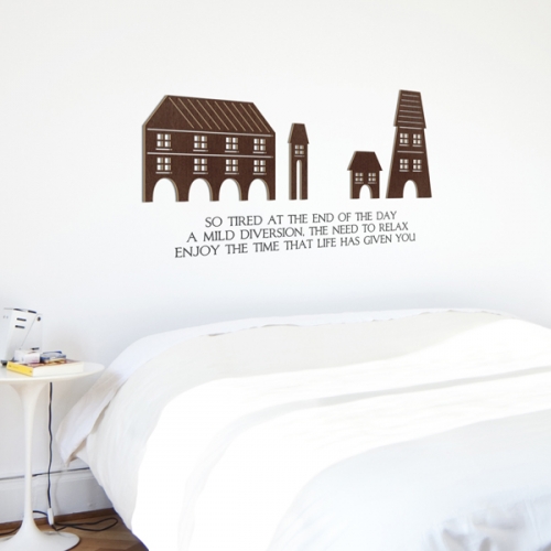 [우드스티커] 스몰빌리지 (컬러완제품)