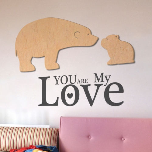 [우드스티커] 마이러브 (반제품) / 반제품(우드)+그레이(시트)