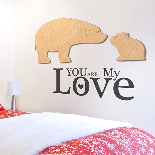 [우드스티커] 마이러브 (반제품) / 반제품(우드)+그레이(시트)