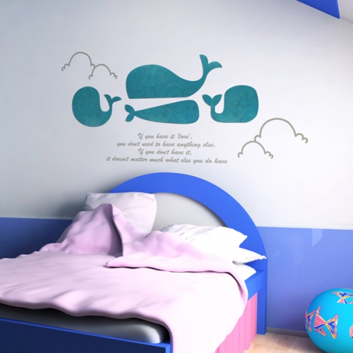 [우드스티커] 바다고래 (컬러완제품)