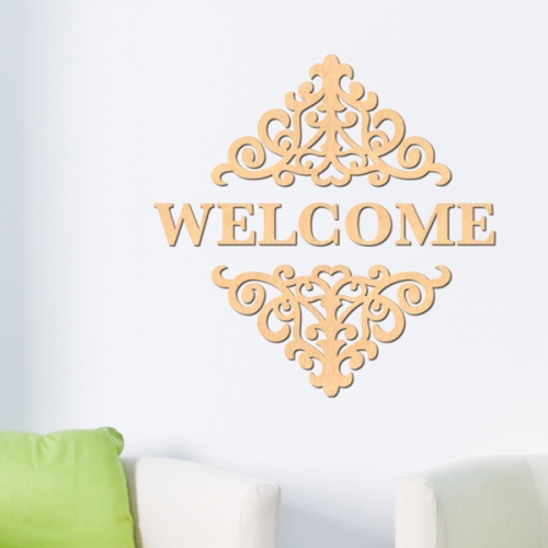 [우드스티커] 웰컴다마스크 (반제품) / 반제품(우드)