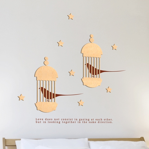 [우드스티커] 엔틱버드 (반제품) / 반제품(우드)+초코렛(시트)