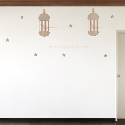 [우드스티커] 엔틱버드 (컬러완제품)