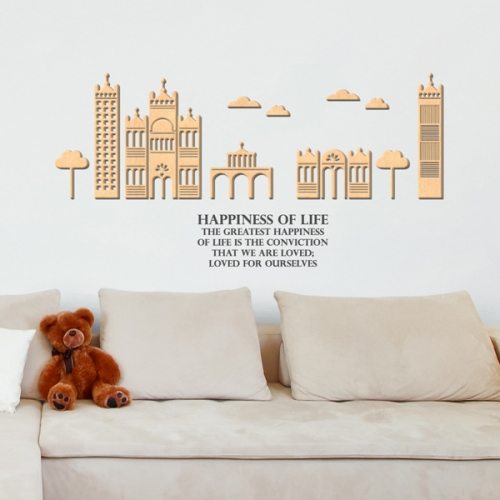 [우드스티커] 해피빌리지 (반제품)