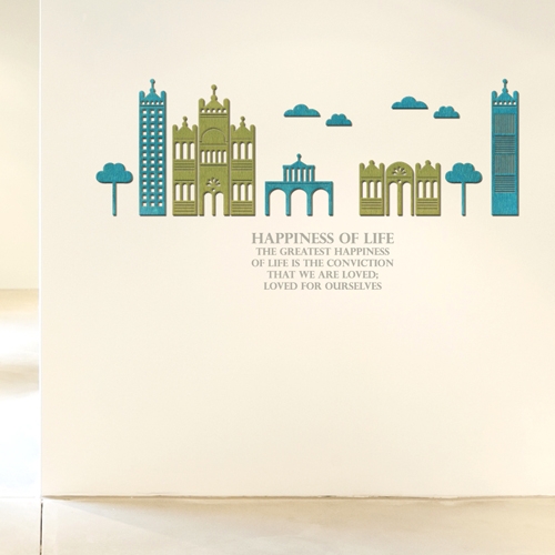 [우드스티커] 해피빌리지 (컬러완제품)