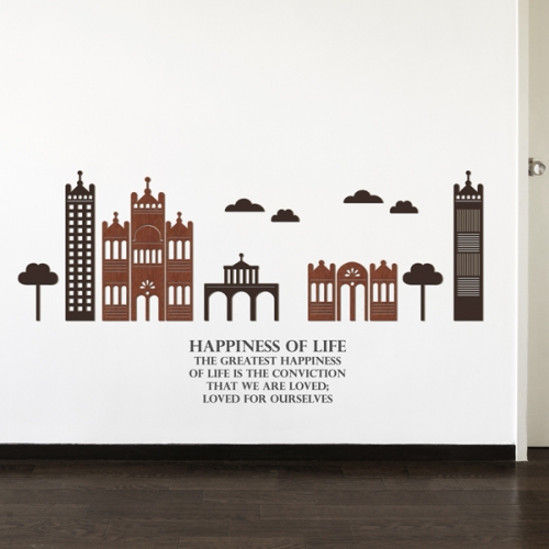 [우드스티커] 해피빌리지 (컬러완제품)