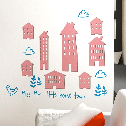 [우드스티커] 마이리틀홈타운 (컬러완제품)