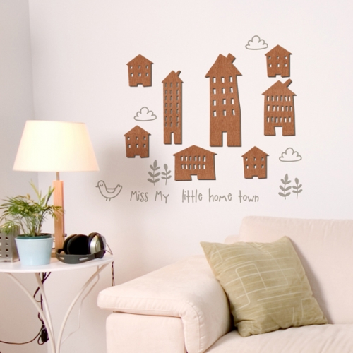 [우드스티커] 마이리틀홈타운 (컬러완제품)