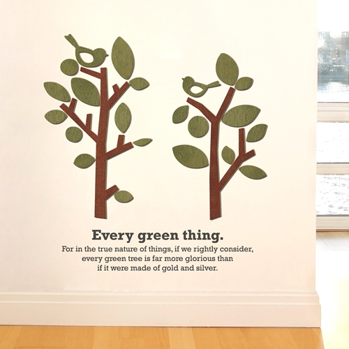 [우드스티커] 귀여운나무 (컬러완제품)