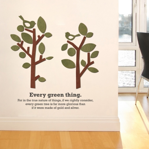 [우드스티커] 귀여운나무 (컬러완제품)