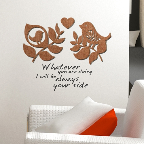 [우드스티커] 잎과새 (컬러완제품)